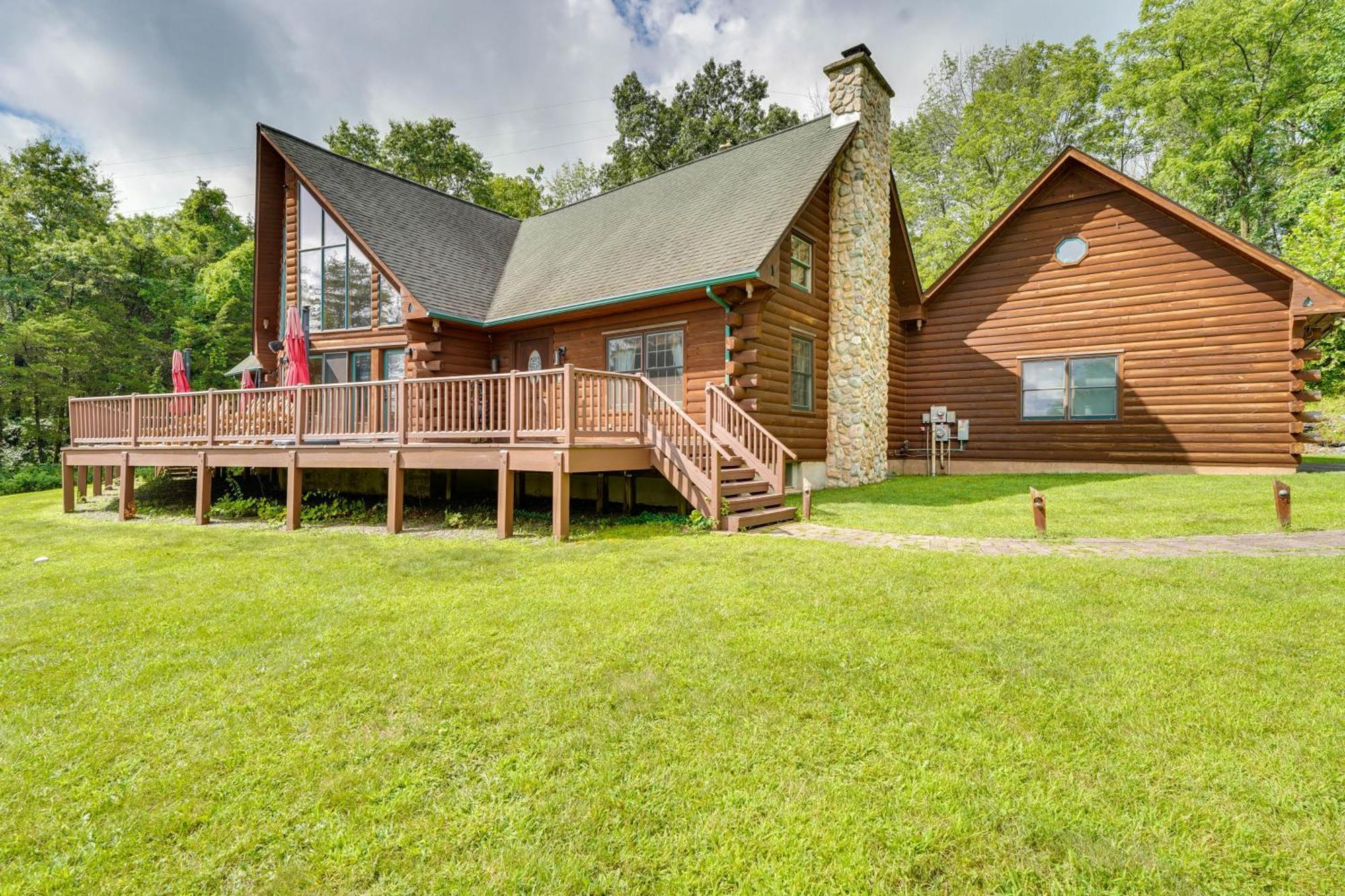 Luxury Log Cabin With Ev Charger And Mtn Views! Blairstown Exterior photo