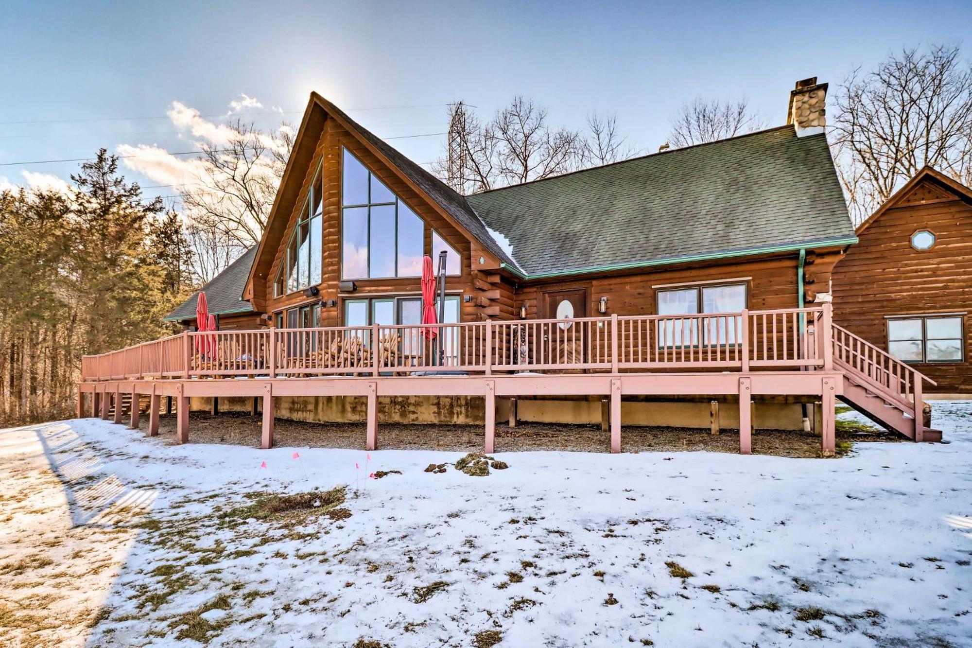 Luxury Log Cabin With Ev Charger And Mtn Views! Blairstown Exterior photo